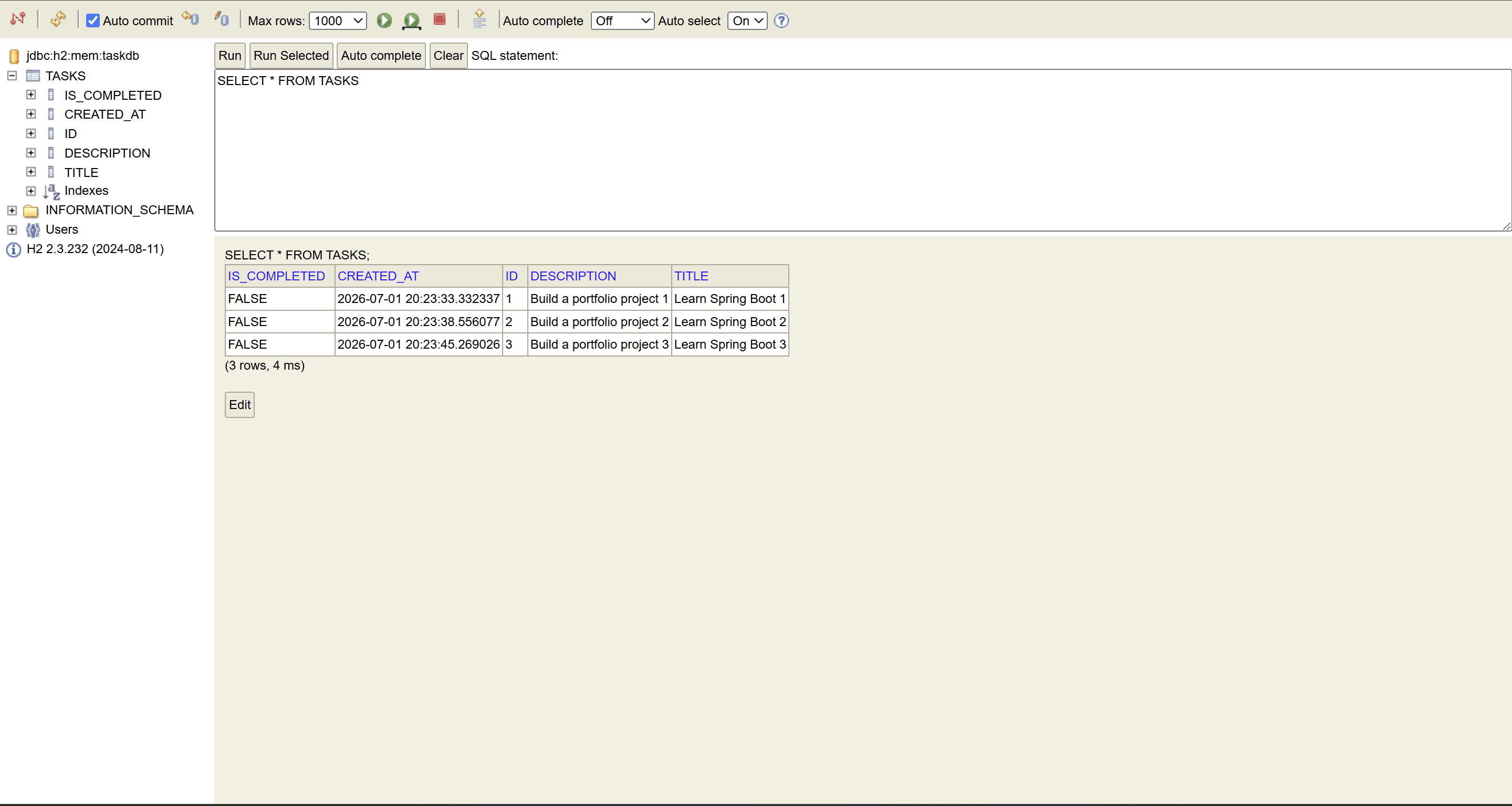 Task Manager API screenshot 2