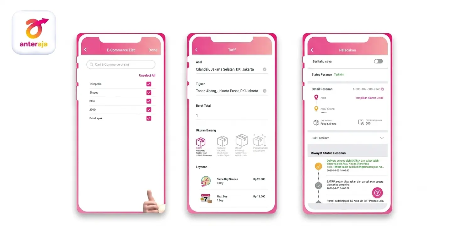 AnterAja — B2B internal logistics app with cargo monitoring and COD management