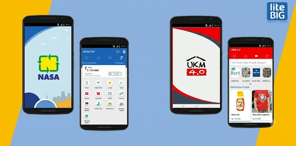 liteBIG SuperApps — social timeline and marketplace modules